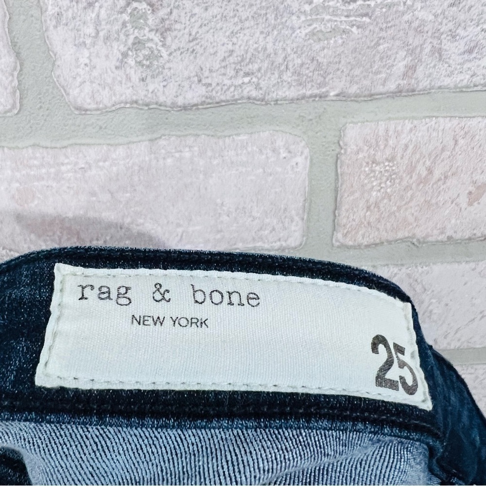rag & bone Cate Midrise Ankle Skinny Raw Hem Jeans in Wilton Wash Size 25 - Picture 8 of 9